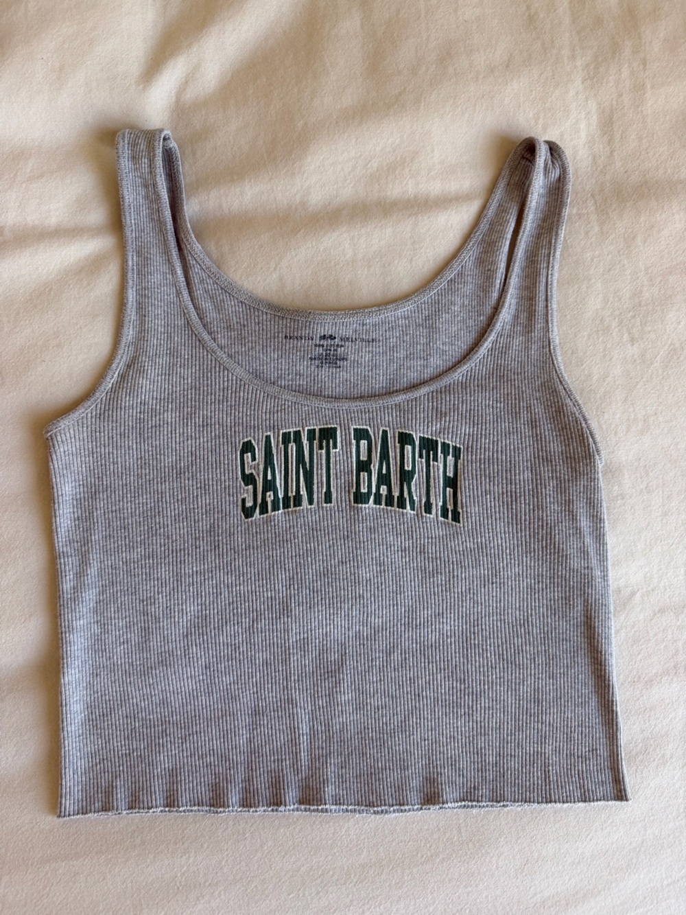 Brandy Melville Saint Barth Gray Ribbed Tank 100% cotton